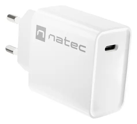 Natec Ribera bílá / Nabíječka / 1x USB-C / 20W / PD 3.0
