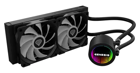 Genesis HYDRIA 240 ARGB černá / Komplet vodního chlazení CPU / 2x 120 mm / max 1500 RPM / 80 CFM