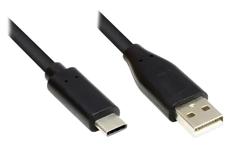 Good Connections černá / Kabel USB-A - USB-C / USB 2.0 / 5m