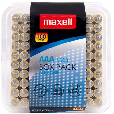 Maxell LR03 AAA / Alkalická baterie / 1,5V / 100 ks