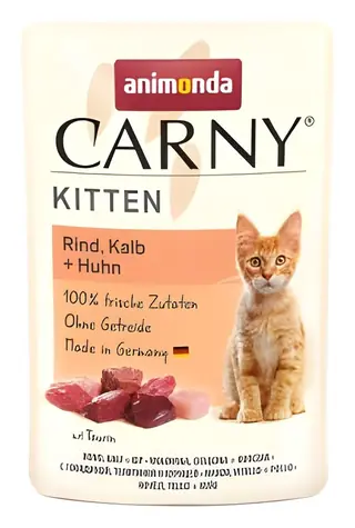 Animonda Carny Kitten hovězí, telecí, kuřecí / Kapsička / Pro koťata / 85 g