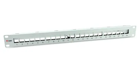 Equip šedá / Patchpanel / 24 portů / Keystone / 1U / 19"