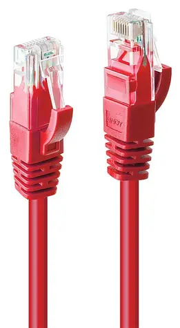 Lindy červená / Síťový kabel / Cat6 U/UTP / RJ-45 / 5 m