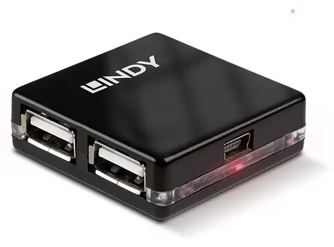 Lindy Mini-Hub černá / USB hub / 4× USB 2.0 / 480 Mbit/s
