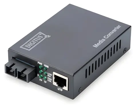 Digitus RJ-45/SC Singlemode / Mediakonvertor / Fast Ethernet / 100Base-TX - 100Base-FX / do 20 km