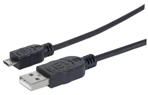 Manhattan USB-A na Micro-USB B černý 1,8 m / Kabel / USB 2.0 / 480 Mbit/s