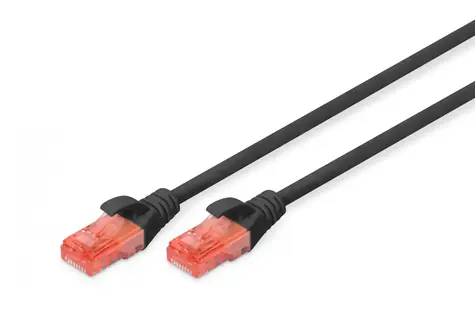 Digitus Cat6 U/UTP černý / Patch kabel / RJ45-RJ45 / 5 m / AWG 26