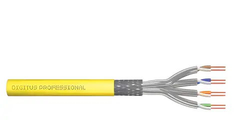 Digitus Cat.7A / Instalační kabel / S/FTP / 1000 m / AWG 22/1 / žlutý