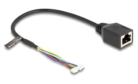 Delock Kabel RJ45 zásuvka - pinová lišta černý / Kabel / Cat5e / 0,3 m / AWG28