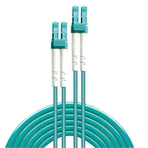 Lindy LWL Duplex tyrkysová / Optický kabel / LC/LC / Multimode OM3 / 10 m