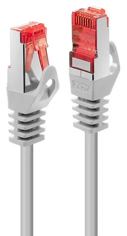 Lindy Basic světle šedá / Patch kabel / Cat 6 / S/FTP / 10 m / RJ-45