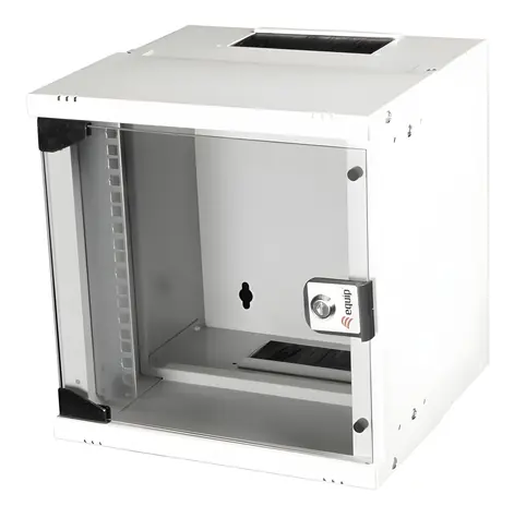 Equip ECO 300x300 šedá / Nástěnný rozvaděč 10" / 6U / skleněné dveře / hloubka 300 mm