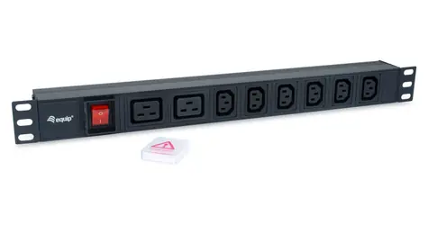 Equip PDU černá / Zásuvková lišta do racku / 1U / 6x IEC C13 + 2x IEC C19 / IEC C20 / 16 A / 3500 W