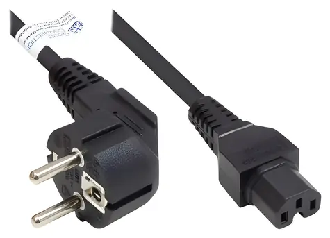 Good Connections černá / Napájecí kabel / vidlice CEE 7/7 (E+F) - C15 / 1 m / 10 A