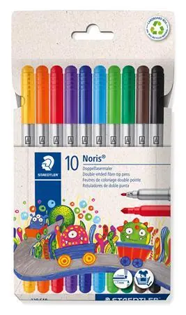 STAEDTLER Fixy Noris Club oboustranné / 10 ks / 2 hroty 1,0 a 3,0 mm
