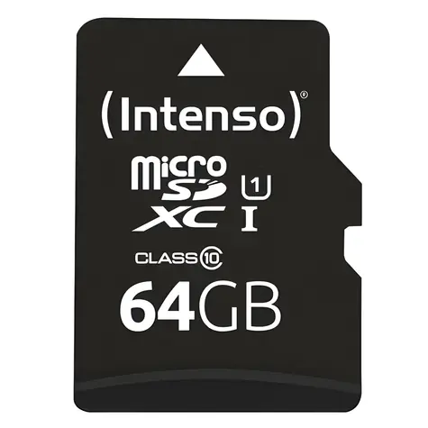 Intenso 64GB / Paměťová karta / MicroSDXC / UHS-I / Class 10 / čtení až 90 MB/s