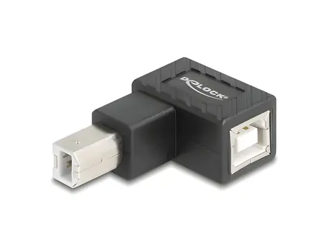 Delock 67205 černá / Redukce USB 2.0 / Type-B - Type-B / přímý - pravoúhlý nahoru