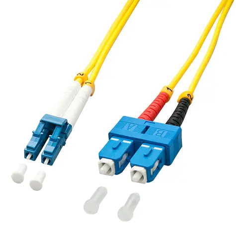 Lindy žlutá / Optický patchkabel duplexní / LC/SC / Singlemode OS2 / 9/125 µm / 10 m