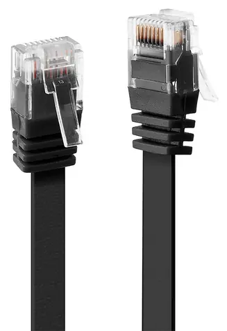 Lindy černá / Patch kabel / Cat6 U/UTP / plochý / RJ45-RJ45 / 5 m
