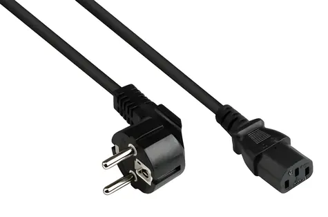 Good Connections černá / Napájecí kabel / CEE 7/7 - IEC C13 / pravoúhlý / 7,5 m / max. 10 A