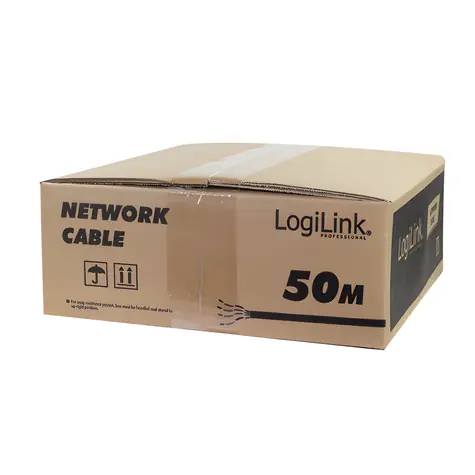 LogiLink černá / Instalační kabel / Cat7 / S/FTP / 50 m / 1000 MHz / bez halogenu