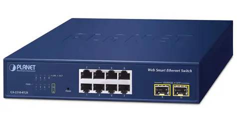 Planet GS-2210-8T2S / Switch / 8x RJ-45 10/100/1000 / 2x SFP / L2 Managed