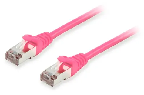 Equip růžová / Patch kabel / Cat 6A S/FTP / 1,5 m / AWG 26 / PoE+