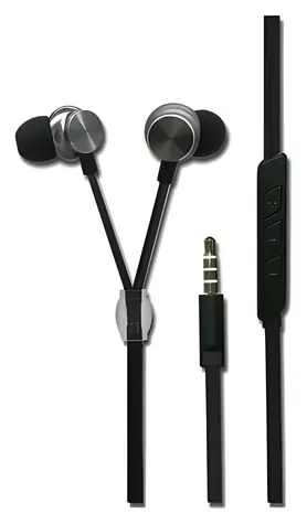 2GO In-Ear Luxury Zipper-Style antracitová / Sluchátka do uší s mikrofonem / 3,5 mm jack / drátová