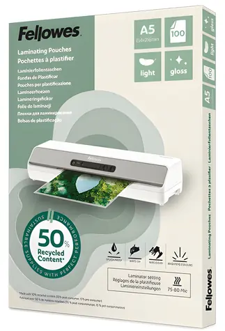 Fellowes A5 Light / Laminovací fólie / 100ks / lesklá
