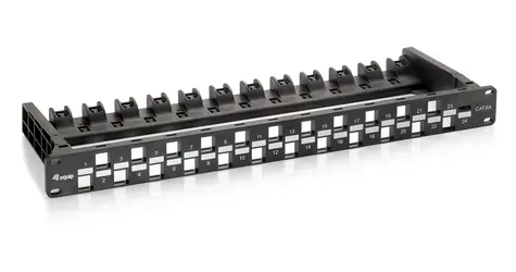 Equip 19" UTP černá / Patch panel / 24x Keystone / 1U / LSA-110