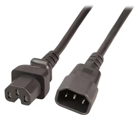 EFB C14 - C15 / Prodlužovací napájecí kabel / 2 m / 10 A / černá