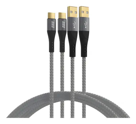EFB USB-A - USB-C / Sada nabíjecích kabelů / 60 W / QC 3.0 / 2× 1 m / textilní opláštění
