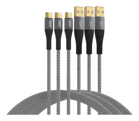EFB černá/šedá / Sada nabíjecích kabelů / USB-A - USB-C / 60W / 3x 2m
