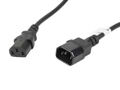 Lanberg CA-C13E-11CC-0050-BK černá / Prodlužovací napájecí kabel / C13-C14 / 5 m / VDE