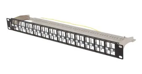 Lanberg černá / Patch panel pro keystone / 48 portů / neosazený / 1U / 19"