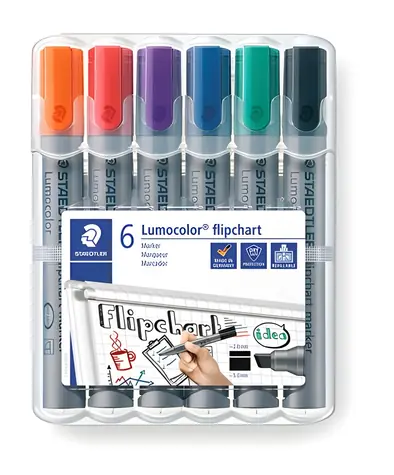 Staedtler Lumocolor / Popisovač na flipchart / sada 6 ks / šíře stopy 2-5 mm / 6 barev