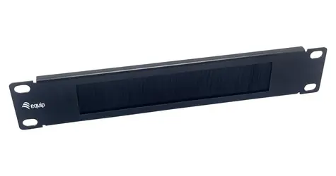Equip 10" / Průchozí panel s kartáčem / 1U / ocel / černá