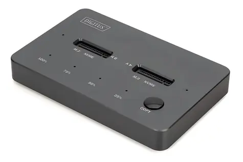 Digitus Klonovací stanice M.2 černá / Klonovací stanice / M.2 NVMe & SATA / USB 3.2 Gen 2 Type-C / 10 Gbit/s