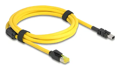 Delock RJ45 - Mini I/O 8pin D-Form Typ2 / Síťový kabel / Cat.6 / 2 m / černá, žlutá