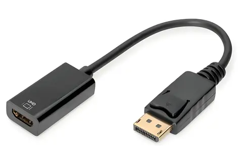 Digitus DisplayPort na HDMI černá / Adaptér / Aktivní / 4K 30 Hz / HDCP 1.3