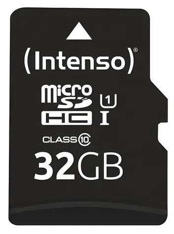 Intenso microSDHC 32GB / Paměťová karta / UHS-I (U1) / Class 10 / 90 MB/s / vč. SD adaptéru