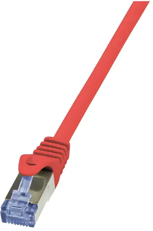 LogiLink PrimeLine červená / Patch kabel / Cat6a S/FTP / RJ-45 / 0,5 m