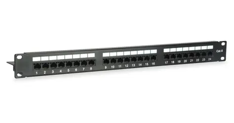 Equip 24 portů Cat6 / Patch panel / RJ-45 / UTP / 1U / 19"