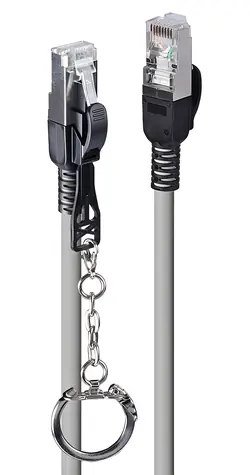 Lindy 47605 šedá / Patch kabel / Cat6a S/FTP / RJ45-RJ45 / 3 m / uzamykatelný konektor
