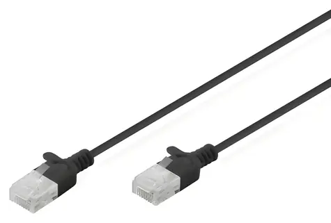 Digitus CAT 6 U-UTP Slim černá / Patch kabel / RJ-45 / 1,5 m / 250 MHz