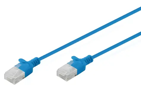 Digitus U-UTP CAT6 Slim 2m modrá / Patch kabel / RJ45-RJ45 / AWG 32/7 / 250 MHz