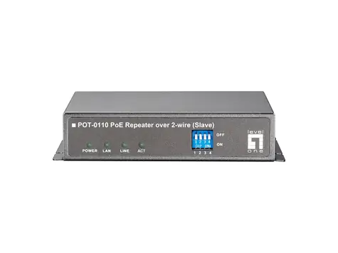 LevelOne PoE repeater Slave / Síťový repeater / 2vodičová linka / 400 m / 60 Mbit/s / PoE