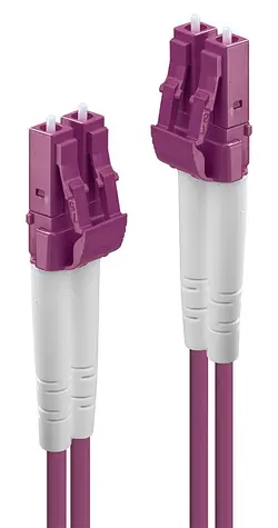 Lindy růžová / Optický patch kabel / LC/LC / OM4 / Multimode duplex / 10 m