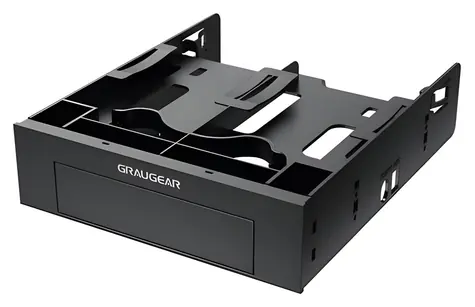 GrauGear G-CV-235T525 černá / Rámeček pro HDD/SSD / 2x 2,5" + 1x 3,5" / do 5,25" šachty / bez šroubování