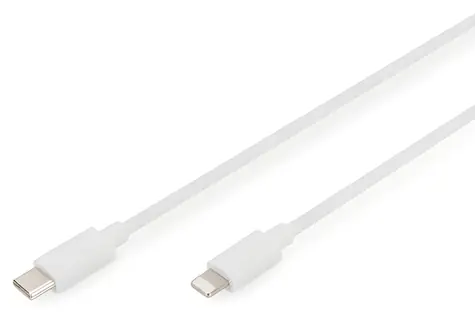 Digitus USB-C - Lightning bílá / Datový a nabíjecí kabel / MFI / 1 m / 480 Mbit/s